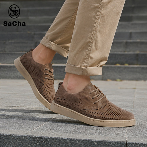 SACHA品牌镂空系带男士休闲鞋BTXD-8811-1