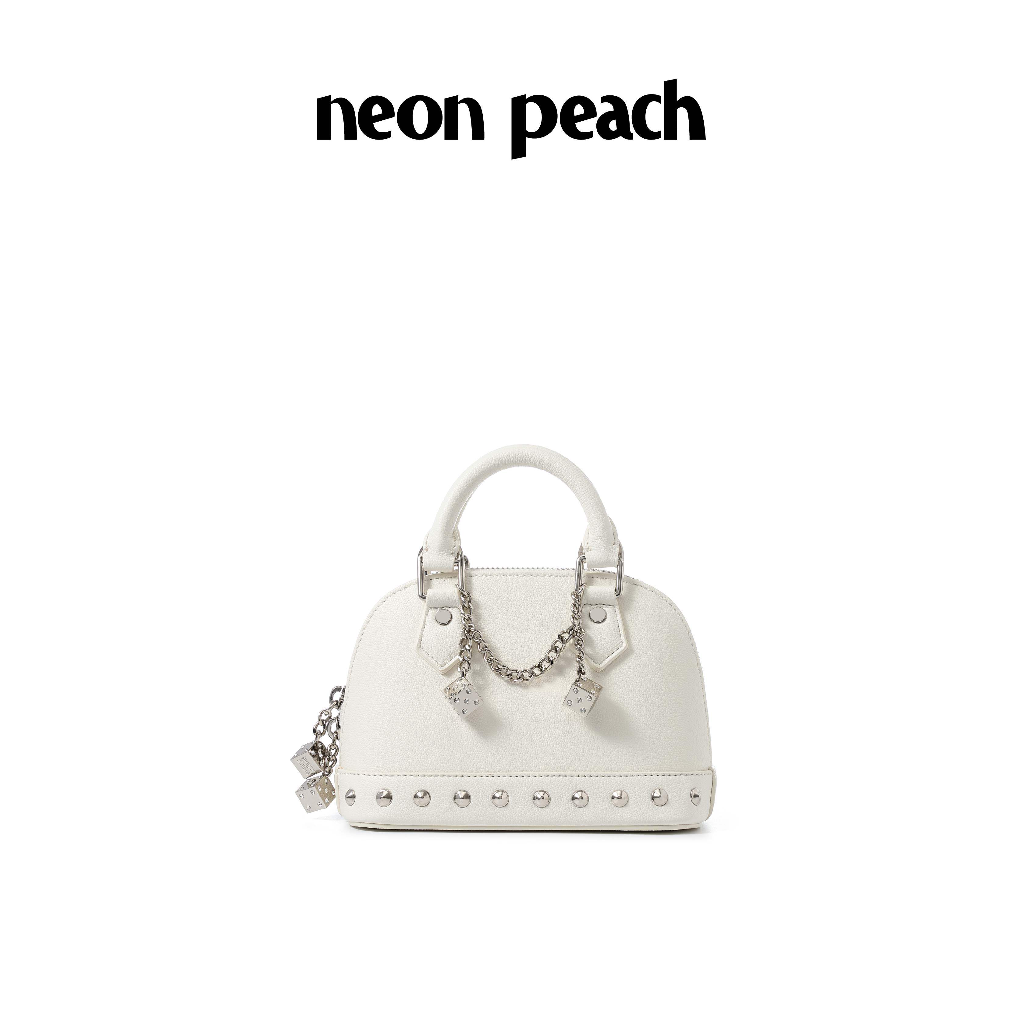 霓桃NEON·PEACH设计感白色手提包骰子挂饰贝壳包时髦单肩斜挎包