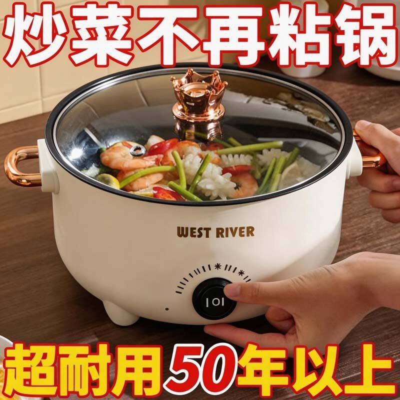 德国家用电煮锅电热火锅学生宿舍多功能一体大容量电炒锅电蒸锅