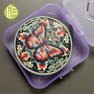 蝴蝶繁花年锦祥纹粉扑 2024央视春晚中国风故宫文创订制定制粉扑