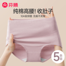 芬腾内裤女款纯棉抗菌高腰收腹2025新款女生无痕大码女士三角短裤
