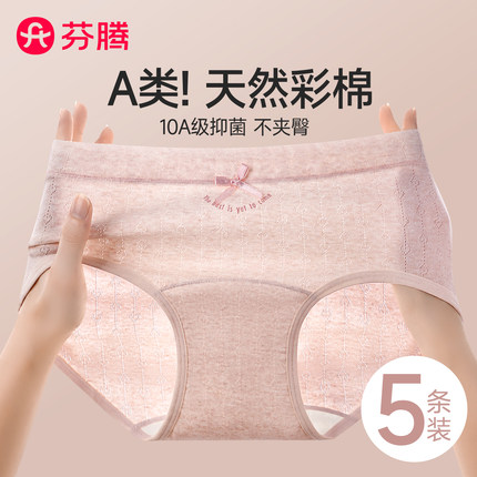 芬腾中腰内裤女士2025新款纯棉7a级抗菌大码无痕三角短裤a类秋冬