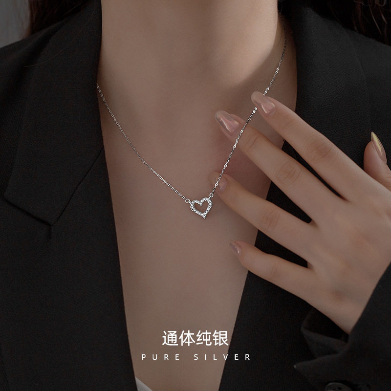高级感纯银爱心项链2022年新款潮
