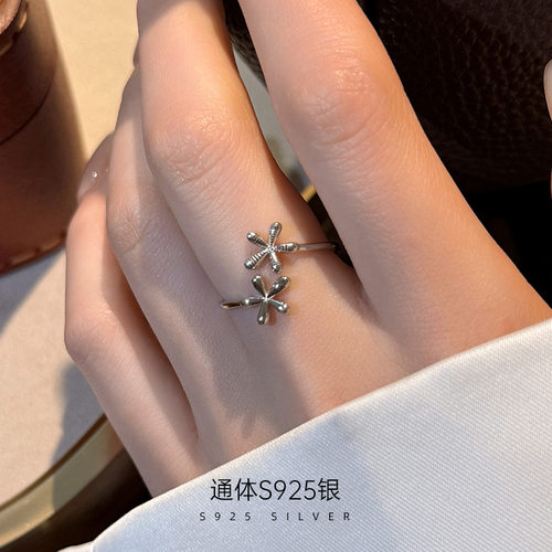 高级感S925纯银日系韩版饰品小花