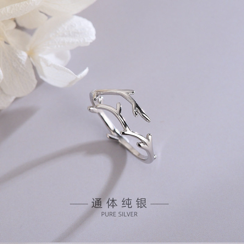 s925纯银日韩风创意树枝戒指小清