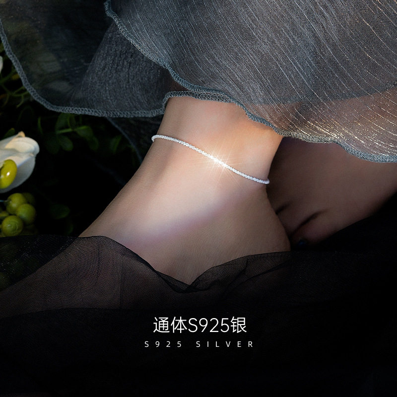 波光粼粼脚链925银ins网红满天星