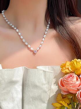 轻奢小众法式珍珠项链女ins潮