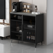 实木餐边柜家用茶吧一体轻奢灰色茶台客厅咖啡柜靠墙茶水柜收纳柜