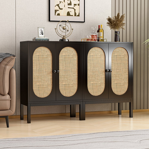 复古黑色餐边柜收纳柜