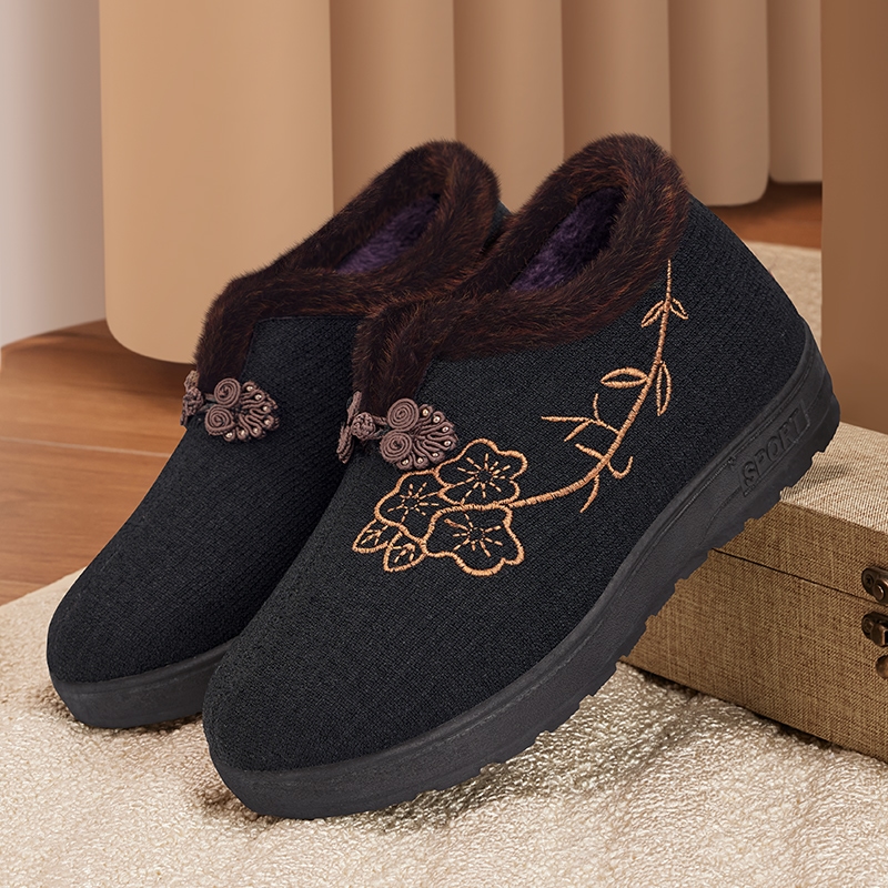 加绒保暖老北京棉鞋女软底防滑