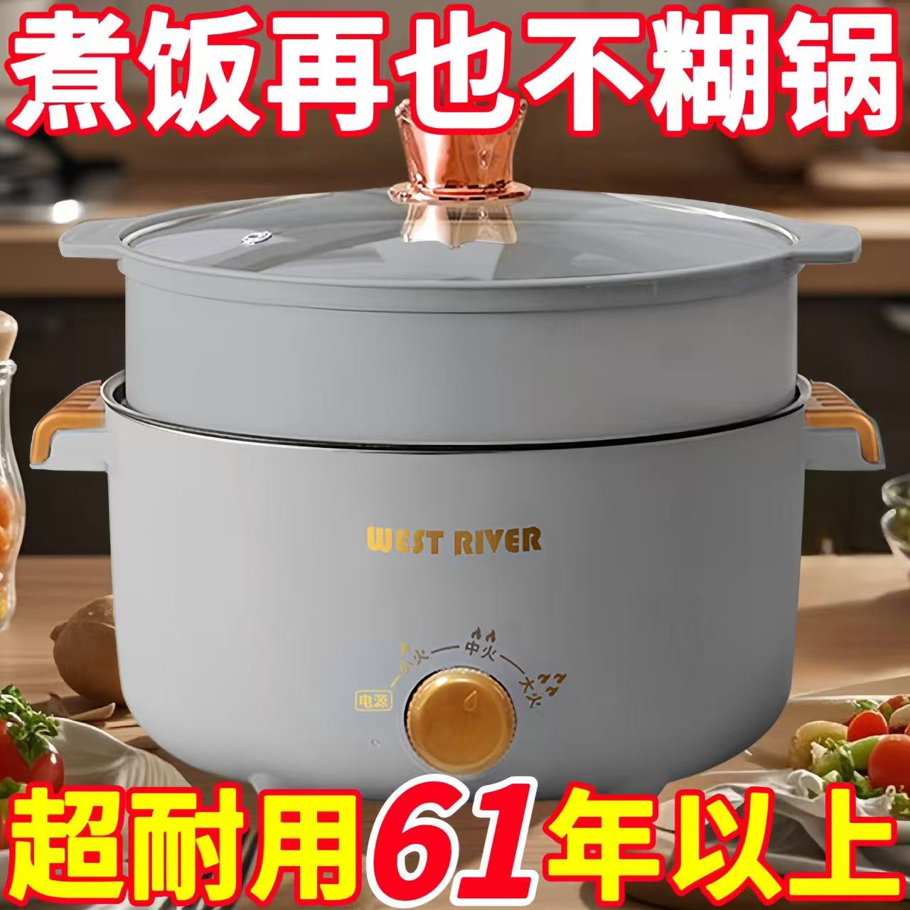 新款德国电炒锅一体炒菜锅多功能煎炒蒸煮不粘电热锅电煮锅电饭煲