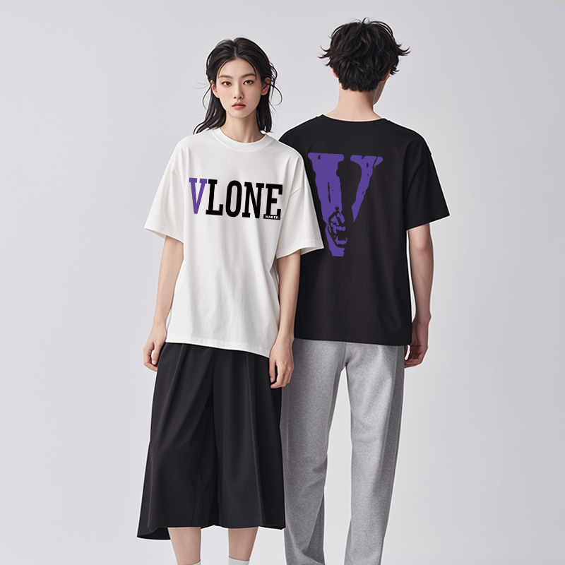 VLONE MABER官方美式宽松短袖t恤女纯棉2025年情侣街头上衣