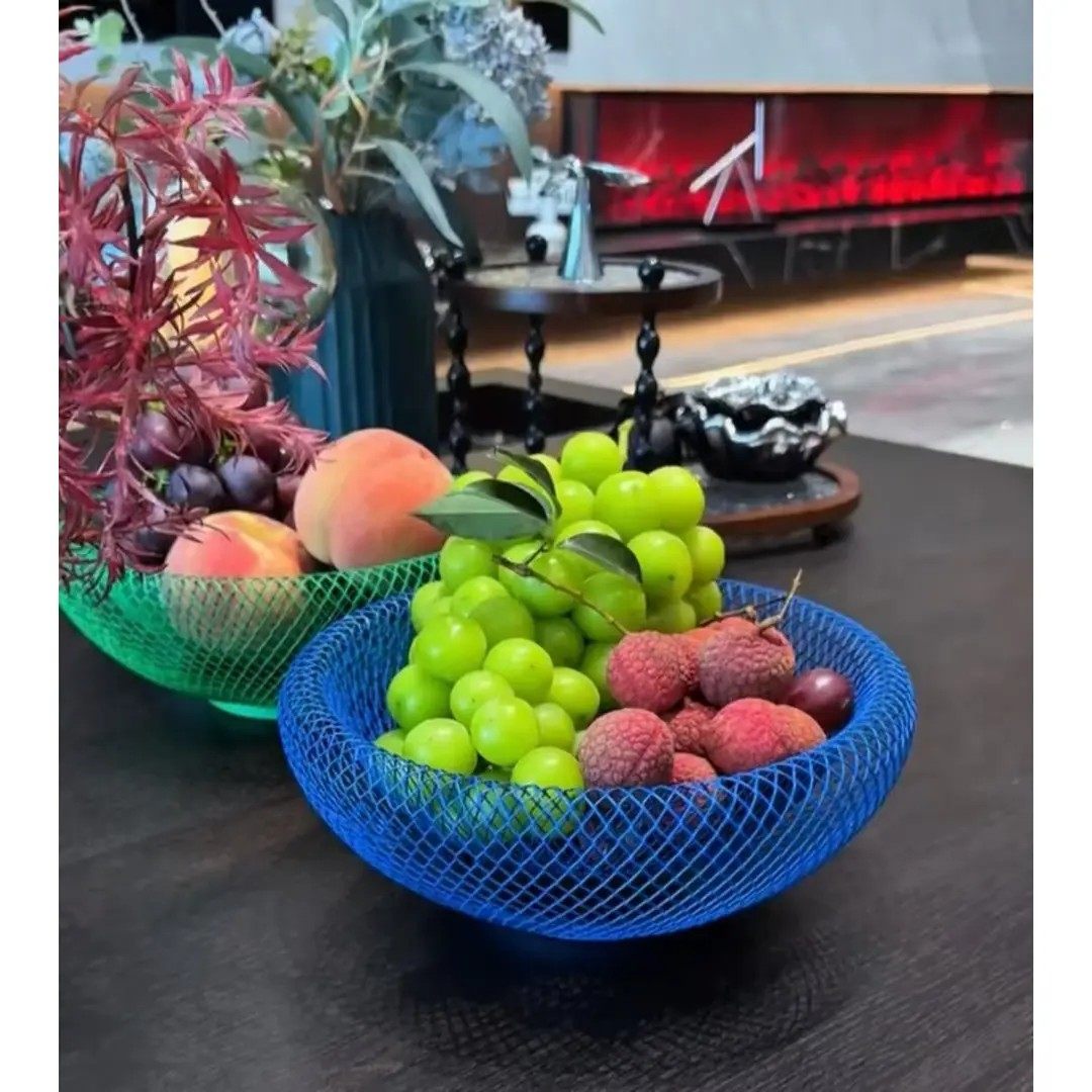 北欧INS风创意手工现代铁艺鸟巢网状收纳盘茶几零食筐果盘,商业/办公家具,蔬菜篮/水果篮,淘宝优惠券,粉丝福利购,淘宝优惠卷