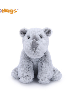 McHugs灰色犀牛玩偶睡觉抱枕毛绒玩具安抚娃娃生日礼物