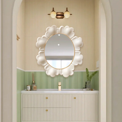 美式高级感装饰镜家用壁挂式LED卫浴镜卧室梳妆台法式智能化妆镜