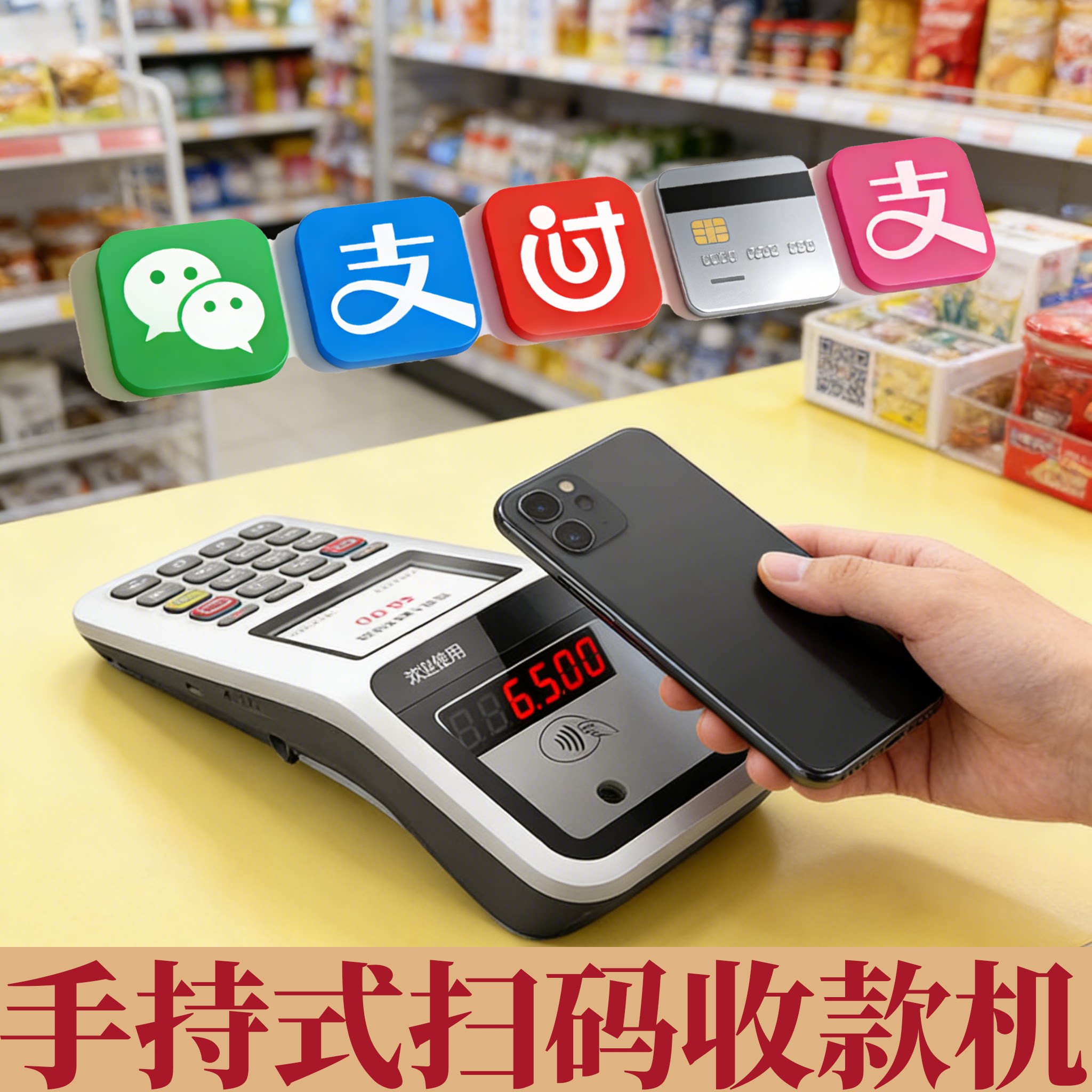 超市扫码支付盒子收银机图片