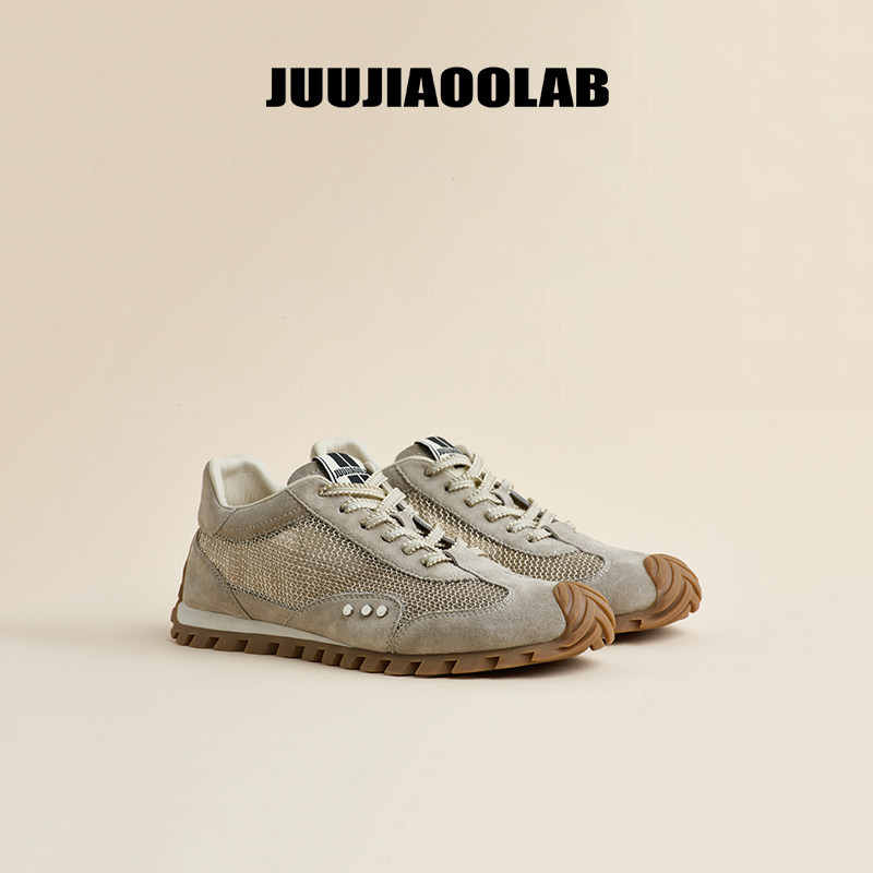 黄圣依同款|JUUJIAOOLAB26秋新款薄底阿甘德训鞋透气网面超软女鞋