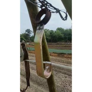 大棚挂钩钢丝绳滑轮固定吊钩铁线铁丝钢丝钩顶钩水管索道钢索弯钩