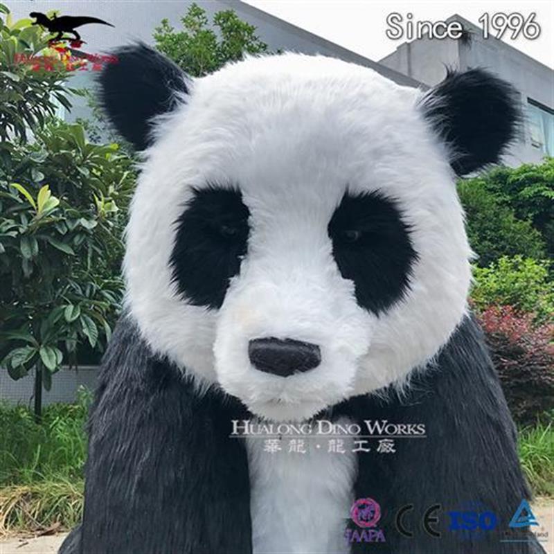 电动仿真动物手工粘毛国宝熊猫花花萌兰福宝二狗飞云缘小人气摆件