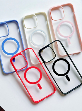 适用于苹果Ipone11ProMax磁吸款手机壳16Pro时尚图案12Pro精致透明15Pro定制温馨11Pro个性红边13ProMax治愈