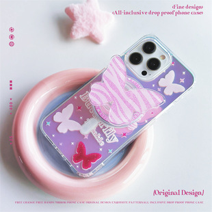 适用于苹果Ipone16Pro蝴蝶手机壳15ProMax百搭甜美16ProMax文艺明快14ProMax时尚 粉色12趣味灵动11规整