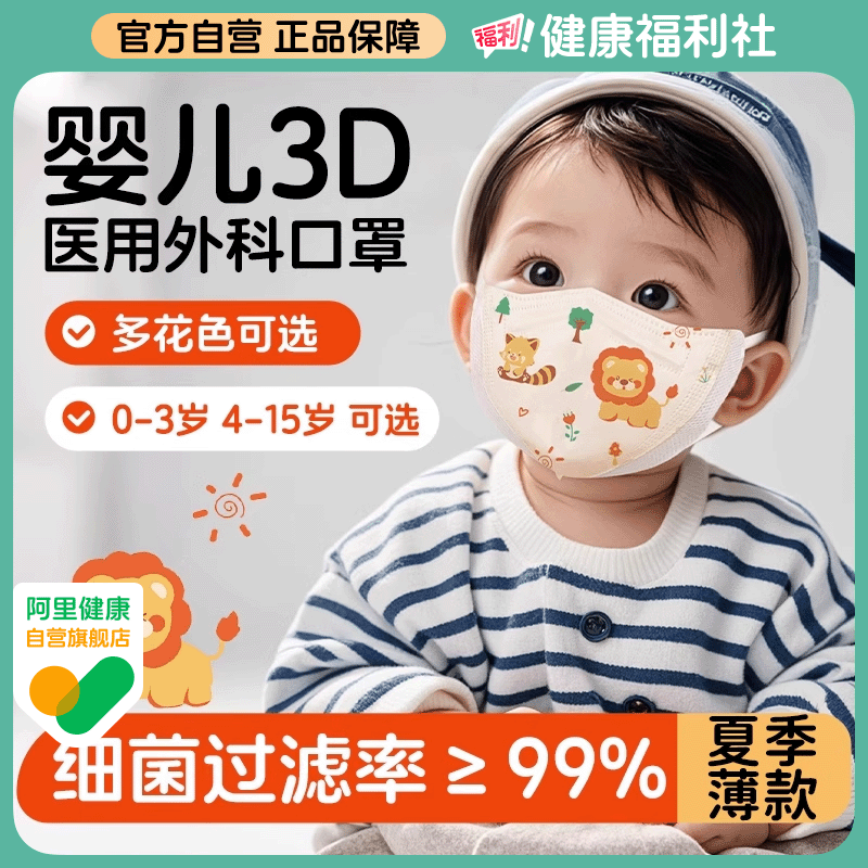 【夏季薄款】婴儿医用外科口罩