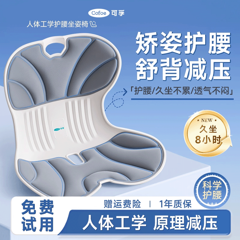 可孚人体工学护腰坐垫办公室久坐神器学生腰部支撑靠背姿垫一体