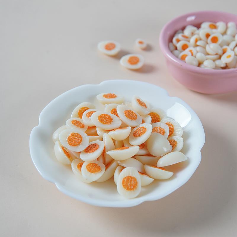 迷你鸭蛋鸡蛋食玩模型手作仿真食物配件微缩半个白煮蛋道具