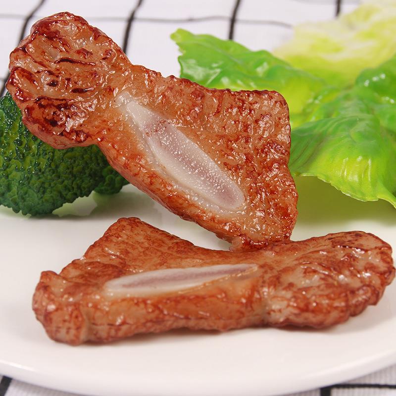 仿真肉类排骨牛仔骨食物模型大号食玩摆件拍摄装饰影道具