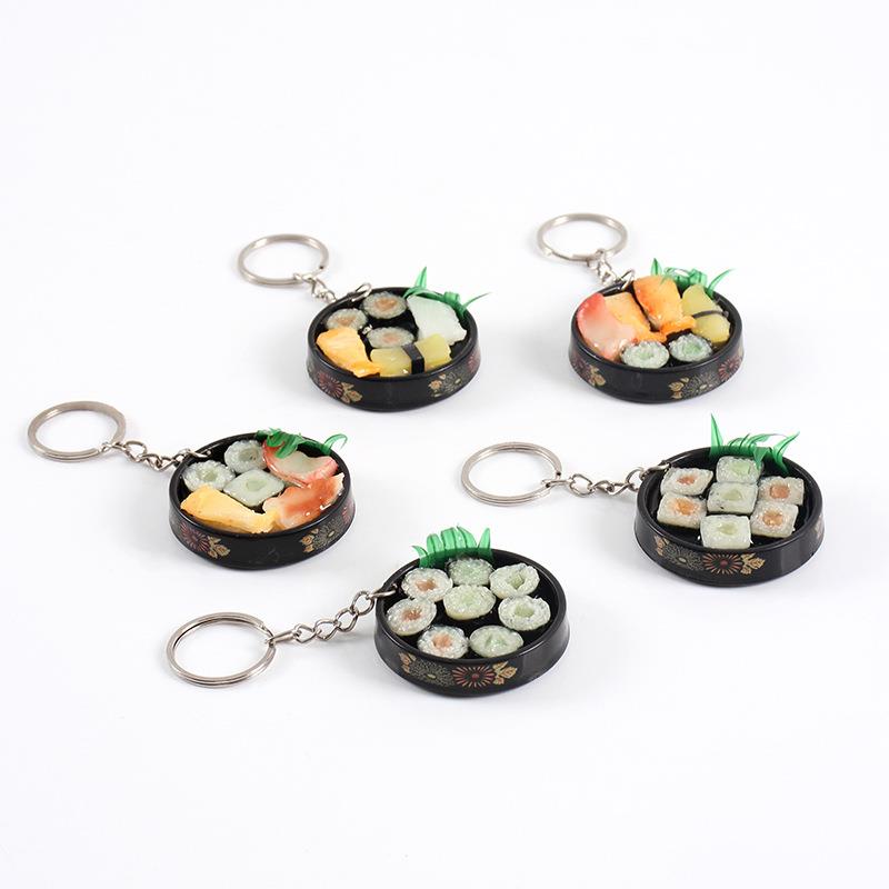 仿真食物日本寿司盘子食品钥匙扣挂件模型食玩夜市礼品