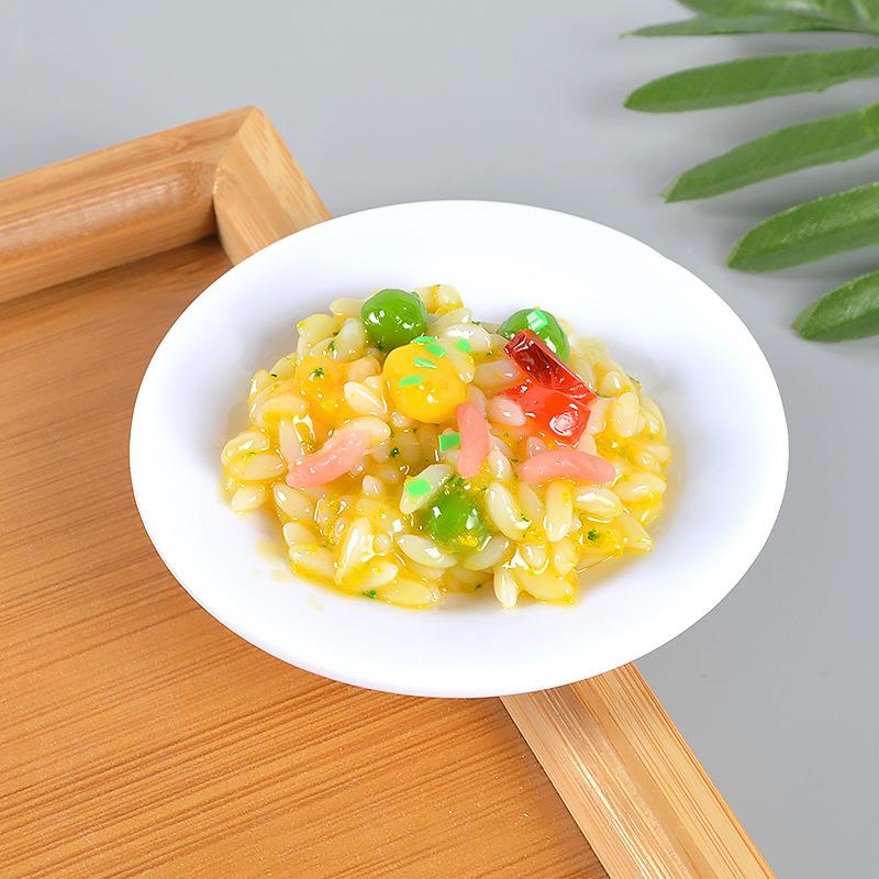新款仿真食物迷你蛋炒饭盖浇饭模型橱窗摆件过家家玩具道具
