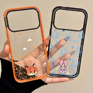 软萌可爱线条朱迪尼克适适用iPhone17ProMax手机壳16苹果15防摔软