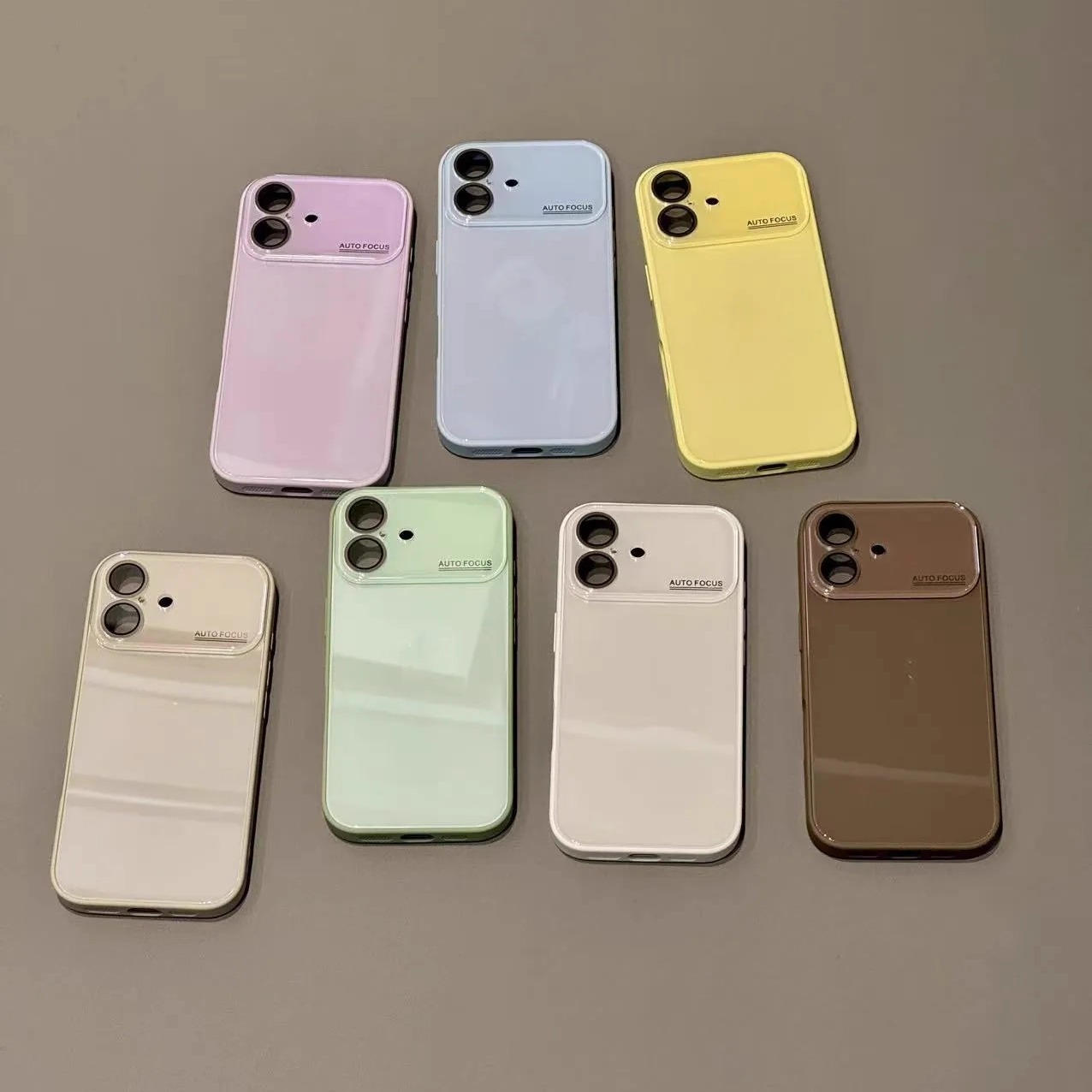 简约款高级糖果色玻璃壳适用iPhone17ProMax手机壳16苹果15防摔软