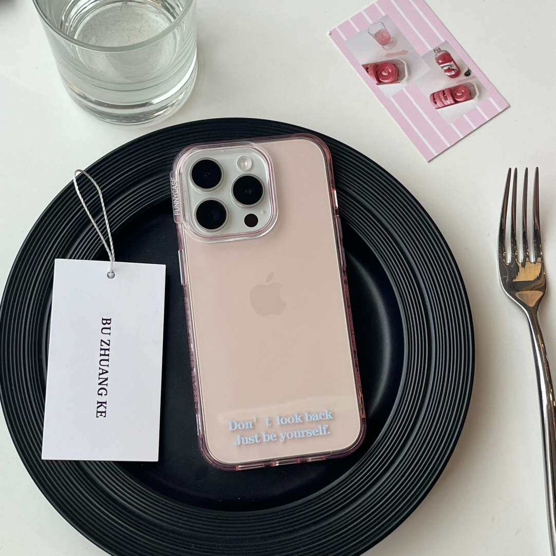 IPHONE15PROMAX 휴대폰 케이스에 적합한 투명 단순 단색 영어 14 APPLE 13 낙하 방지 소프트 남성 및 여성 12