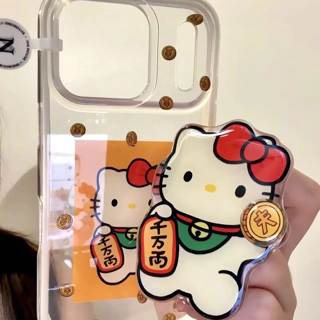创意可爱招财猫咪转转适用iPhone17ProMax手机壳16苹果15防摔男女
