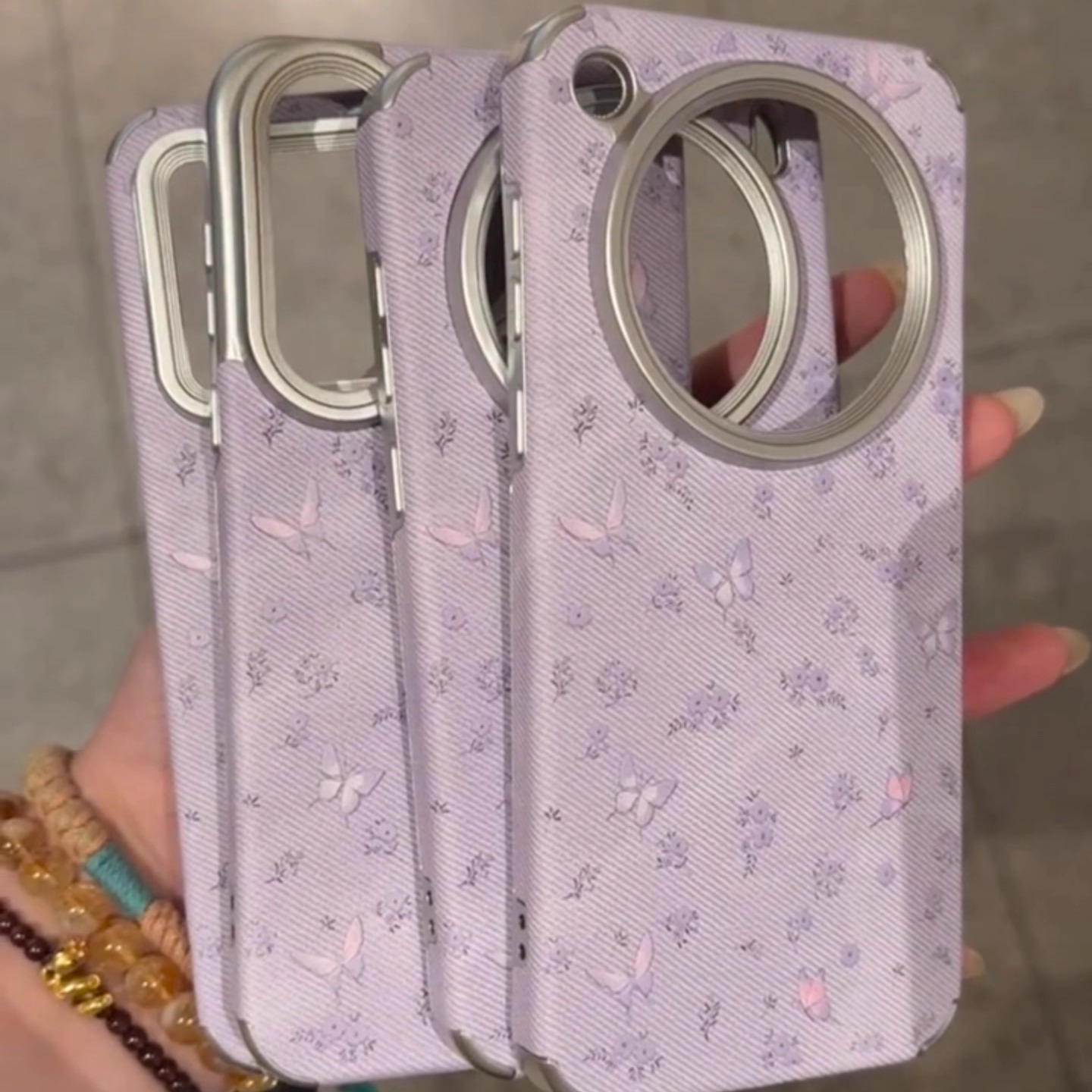 新款电镀皮纹蝴蝶适用华为mate70pro+手机壳nova13保护套p60