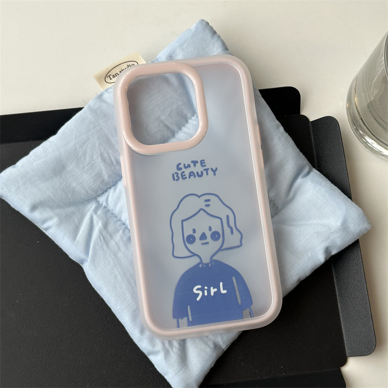 NEW PINK FRAME ENGLISH GIRL SUITABLE FOR IPHONE15PROMAX PHONE CASE 14 APPLE 13 ANTI-DROP SOFT MEN AND WOMEN 12