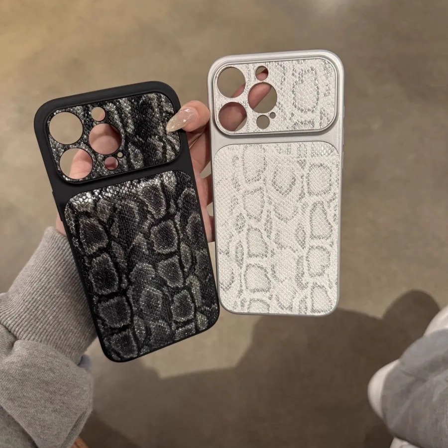 高级感蛇皮纹鼓包适用iPhone17ProMax手机壳16苹果15防摔软男女14