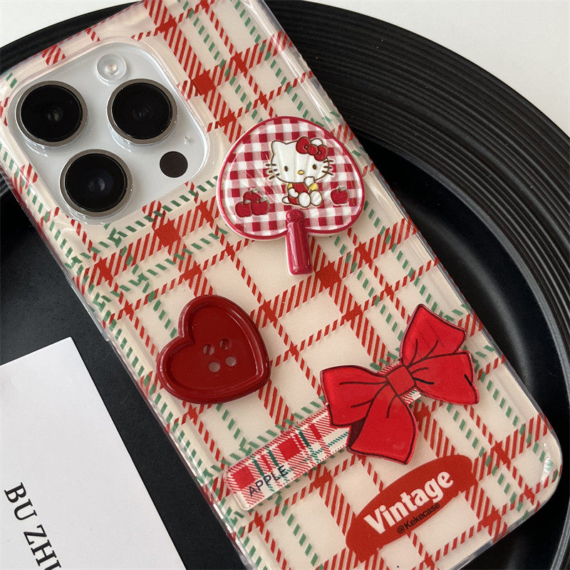 THE NEW RED CHECKED BUTTONS ARE SUITABLE FOR IPHONE15PROMAX PHONE CASE 14 APPLE 13 ANTI-DROP SOFT MEN AND WOMEN 12