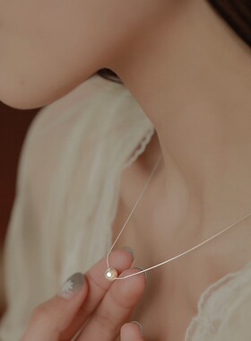 十里珠玉间S925纯银单颗珍珠项链