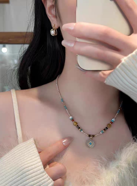 十里珠玉间小清新白贝母花朵项链