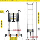 新款 加多奇带挂钩梯子便携伸缩梯 家用梯便携折叠梯加厚铝合金工