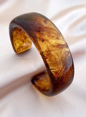 欧美跨境波浪亚克力树脂手镯异形不规则时尚冷淡风高级感树脂手镯