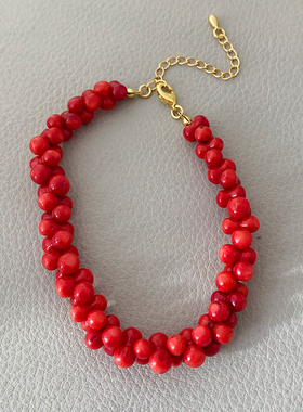 桃花运红色首饰高级感