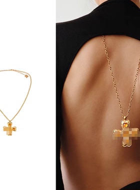 经典复古男女通用四叶花金色项链