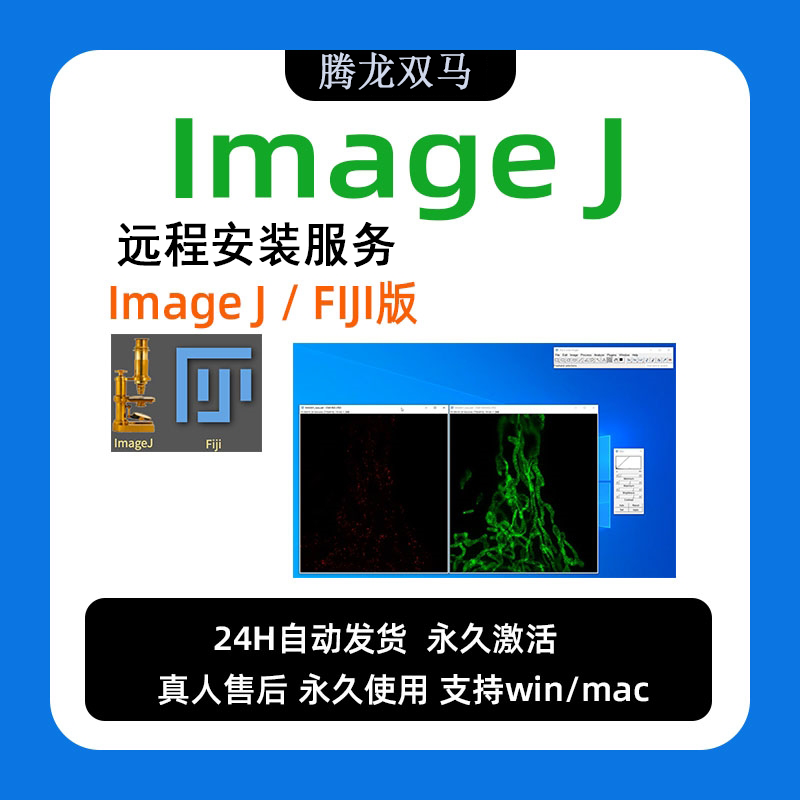 ImageJ image j/FIJI软件安装mac/win灰度分析荧光计数送自学教程