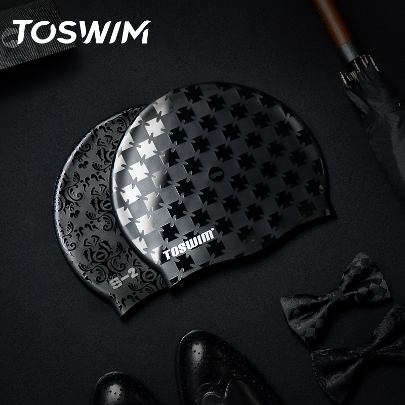 TOSWIM硅胶泳帽防水大码舒适不勒