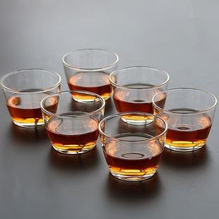 耐热品茗杯高硼硅玻璃功夫茶杯六只套装 中式 盒小茶碗纯色小品杯子