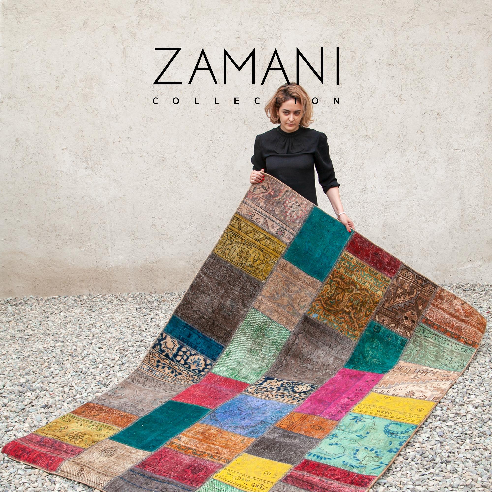 拼接地毯 ZAMANI 手工羊毛茶几客厅现代波斯土耳其摩洛哥进口覆古