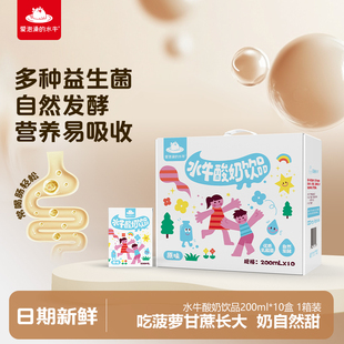 爱泡澡 10盒整箱酸酸甜甜乳味饮料 水牛原味水牛酸奶饮品200ml